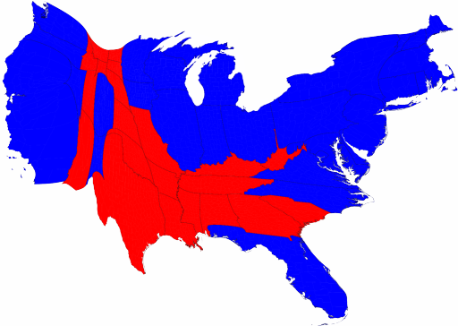 Population based Cartogram by Mark Newman